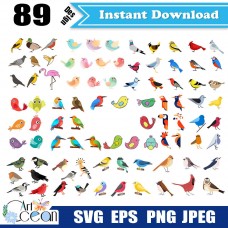 Colorful animal bird svg clipart vector silhouette cricut stencil file png eps-DW24