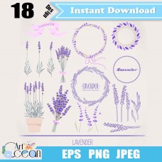 Purple lavender flower floral clipart vector stencil file png invitation card-HUA03