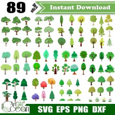 Tree svg,plant svg,pine svg,Tree clipart logo silhouette cricut stencil file png dxf file-HUA26
