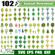 Tree svg,plant svg,pine svg,Tree clipart logo silhouette cricut stencil file png dxf file-HUA27