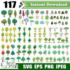 Tree svg,plant svg,pine svg,Tree clipart logo silhouette cricut stencil file png dxf file-HUA28