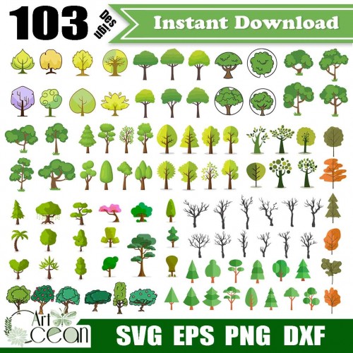 Tree Svg Plant Svg Leaf Svg Pine Svg Tree Clipart Logo Silhouette Cricut Stencil File Png Dxf File Hua30