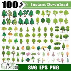 Tree svg,plant svg,pine svg,Tree clipart logo silhouette cricut stencil file png file-HUA31