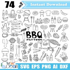 BBQ svg,barbecue svg clipart,grill svg,cooking foods svg,bbq clipart png sihouette cut file cricut stencil file dxf
