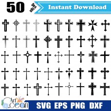 Cross svg clipart,Cross vector silhouette cut file cricut png dxf-JY104