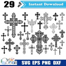 Cross pattern svg clipart,Cross pattern sihouette vector cut file cricut png dxf-JY105