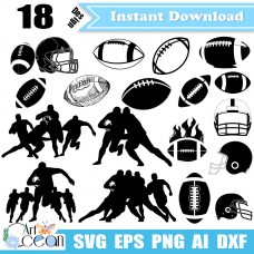 Football svg,rugby svg,cheerleader svg,Football vector silhouette Clipart Cricut cut file png dxf-JY12