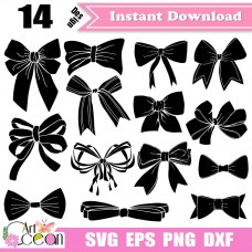 Bow svg,ribbon bow svg,girl bow svg,hair bow svg,ribbon bow clipart sihouette vector cut file cricut png dxf file-JY175