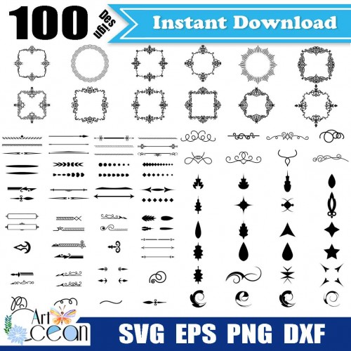 Floral Monogram SVG Cut File, Instant Download