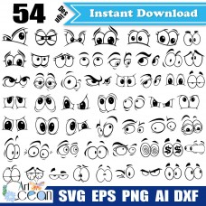 Emoji svg,Emoji eyes clipart,Expression svg,smiling eyes svg,Angry surprised eyes svg,Emoji eyes vector silhouette Cricut cut file png dxf-JY206