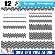 Wave lines svg,Line svg,border line svg,wave lines clipart,wave line vector silhouette cut file cricut stencil file png dxf-JY227