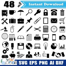 Office supplies svg,stationery svg,tools svg,computers svg,printers svg,stationery clipart vector silhouette cut file cricut stencil file png dxf-JY229