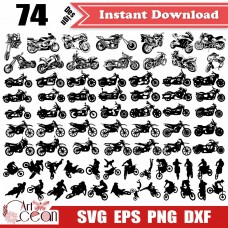 Motorcycle svg,motocross svg,vehicle svg,motorcycle clipart  vector silhouette cut file cricut stencil file png dxf-JY278
