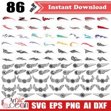 Motorcycle svg,wheels svg,motorcycle sticker svg,wing svg,totem svg,motorcycle clipart vector silhouette cut file cricut stencil file png dxf-JY280