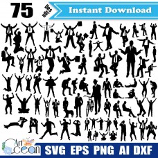Man svg,work man svg,office worker svg,white-collar worker svg,man chipart logo vector silhouette cut file cricut stencil file png dxf-JY293