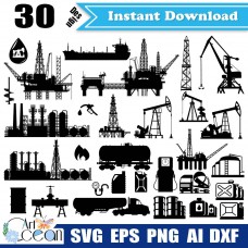 Oil svg,oil rig svg,oil pipeline svg,oil derrick svg,gas station svg clipart,Oil rig vector silhouette cut file cricut stencil file png-JY333