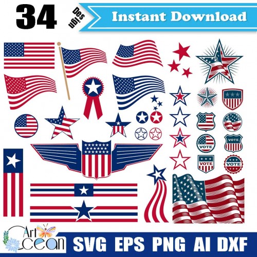 Download American Flag Svg Flag Svg American Flag Clipart Vector Silhouette Cut File Cricut Png Dxf Jy338