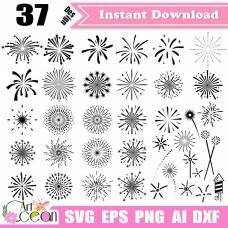 Fireworks svg,Fireworks clipart,salute svg,fireworks silhouette cut file cricut png dxf stencil file-JY341