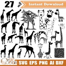 Giraffe svg clipart,giraffe skin svg clipart,seamless background,giraffe silhouette cut file cricut stencil file png dxf-JY344