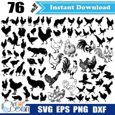 Cock svg,Rooster svg,Hen svg,chick svg,farm svg,Cock clipart,Cock rooster silhouette cut file stencil png dxf-JY345