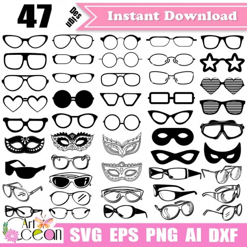 Download Eye Glasses Svg Sun Glasses Svg Aviator Sun Glasses Svg Mask Svg Eye Glasses Clipart Png Silhouette Cut File Cricut Dxf Jy359