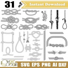 Rope svg,nautical svg,anchor rope svg,cowboy svg,rope clipart vector silhouette cut file cricut stencil file png dxf-JY364
