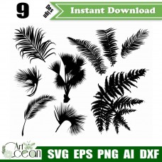 Leaf leaves svg clipart,tree svg,plant svg,leaf leaves vector silhouette cut file cricut png dxf-JY36