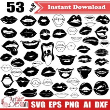 Lips svg clipart,mouth svg clipart,kissing lips svg,love svg,lips silhouette Clipart Cricut cut file png dxf-JY373