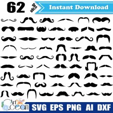 Moustache svg,beard svg,gentleman svg,mustache clipart vector silhouette cut file Circut png dxf-JY375