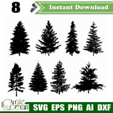 Pine svg clipart,cypress svg clipart,tree svg clipart,Pine logo vector cut file cricut png dxf-JY37