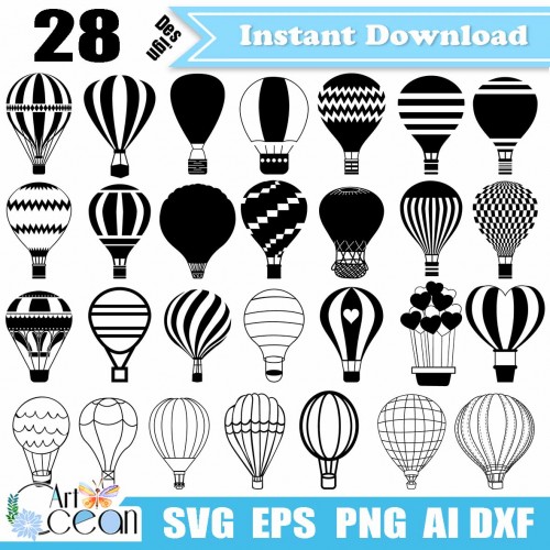 Balloon Outline SVG Cut File, Balloon Svg