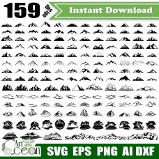 Mountain svg,Mountain clipart,Mountain cricut,Hill svg,Rock svg,Mountain vector,nature svg,Mountain silhouette cut file png dxf-JY395