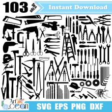 Tools svg,Tools Clipart vector,Saw svg,Drill svg,hammer svg,wrench svg,screwdriver svg,Tools silhouette cut file cricut png dxf-JY434