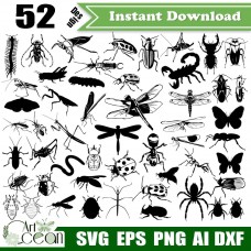 Dragonfly svg clipart,butterfly svg,insect svg,ladybug svg,dragonfly vector silhouette cut file stencil file png dxf-JY511