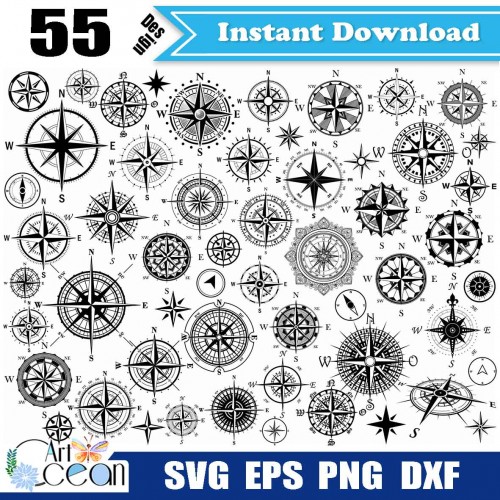 Compass svg,Compass clipart,Travel svg,wine direction,navigate svg,nautical  compass svg,Compass silhouette cut file cricut png dxf-JY526