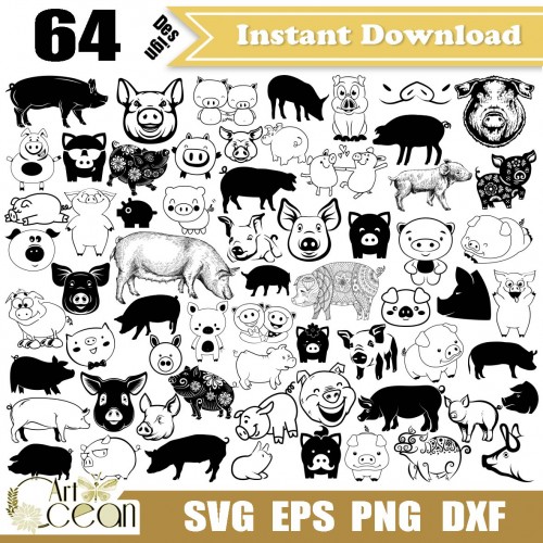 Download Pig Svg Pig Head Svg Pig Clipart Farm Animal Svg Mandala Pig Svg Pig Vector Silhouette Cut File Cricut Png Dxf Jy531