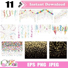 Colorful confetti png,birthday confetti png,confetti borders,colorful confetti clipart vector silhouette cricut-QT15