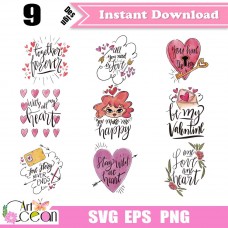 Heart valentine thanks given quote svg clipart logo vector stencil file png eps-RW20