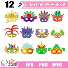 Party mask clipart,masquerade mask clipart,happy New Year clipart,masquerade mask vector Cricut png-RW24