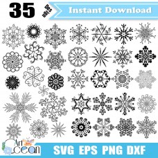 Christmas svg,snowflake svg clipart,snowflake silhouette cut file cricut stencil file png dxf-SD02