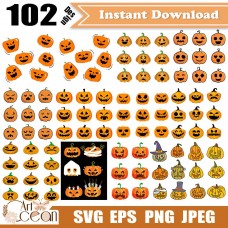 Pumpkin svg,pumpkin head svg,halloween svg,pumpkin clipart vector png silhouette cricut stencil file png-WS02