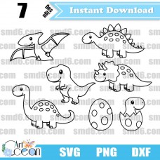 Dinosaur SVG,Dinosaur PNG,Dinosaur DXF,Vector,Silhouette,Cut File,Cricut File,Clipart