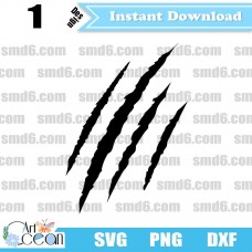 Claw Scratches SVG,Claw Scratches PNG,Claw Scratches DXF,Vector,Silhouette,Cut File,Cricut File,Clipart