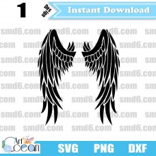 Angel Wings SVG,Angel Wings PNG,Angel Wings DXF,Vector,Silhouette,Cut File,Cricut File,Clipart2