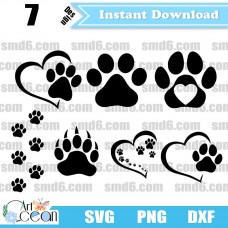 Bear Claw Heart SVG,Bear Claw Heart PNG,Bear Claw Heart DXF,Vector,Silhouette,Cut File,Cricut File