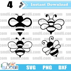 Bee SVG,Bee PNG,Bee DXF,Vector,Silhouette,Cut File,Cricut File,Clipart