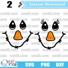 Scarecrow Face SVG,Snow Man SVG,Scarecrow Face PNG,DXF,Vector,Silhouette,Cut File,Cricut File,Clipart
