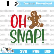 Gingerbread SVG,Gingerbread PNG,Gingerbread DXF,Christmas SVG,Oh Snap SVG,Vector,Silhouette,Cut File,Cricut File
