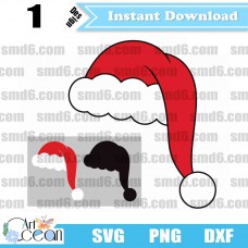 Christmas Hat SVG,Christmas Hat PNG,Christmas Hat DXF,Vector,Silhouette,Cut File,Cricut File