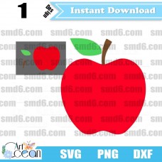Apple Svg,Teacher Svg,School Svg,Apple monogram svg,Back to School svg,PNG,DXF,Vector,Silhouette,Cut File,Cricut File,Clipart